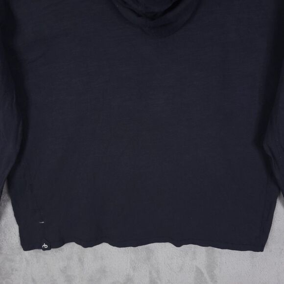 Rag And Bone Hoodie Mens Size XL Navy Preppy Lightweight Textured Thin Cotton - Picture 8 of 12